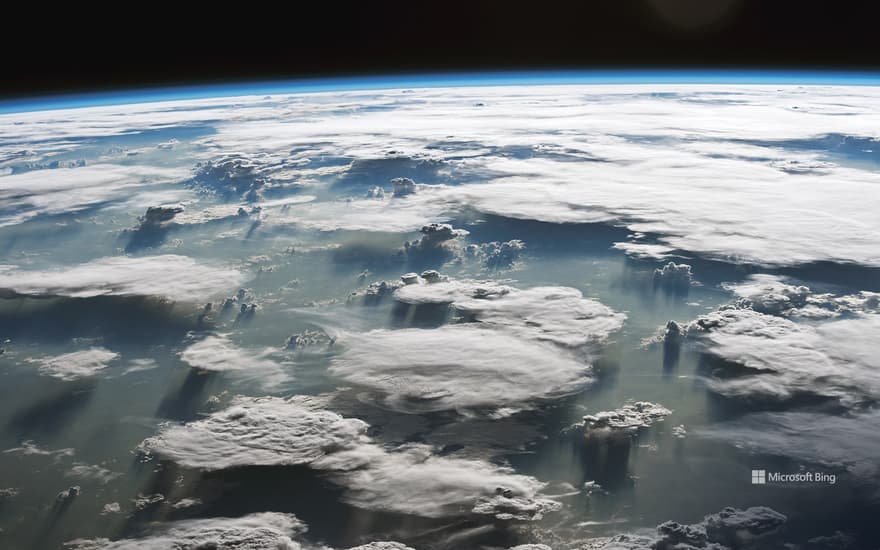 Large anvil clouds above the Amazon in Brazil