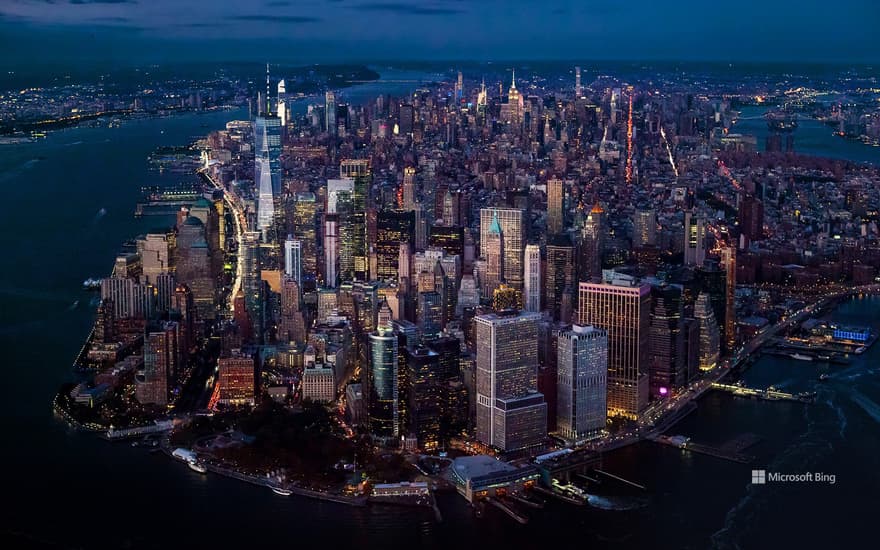 Aerial view of Manhattan, New York City