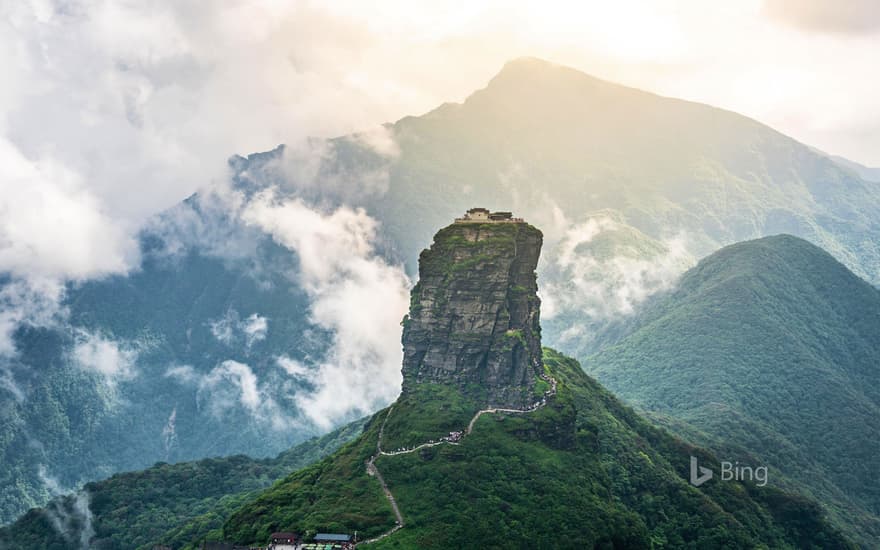 Mount Fanjing, the highest peak of the Wuling Mountains, in southwest China