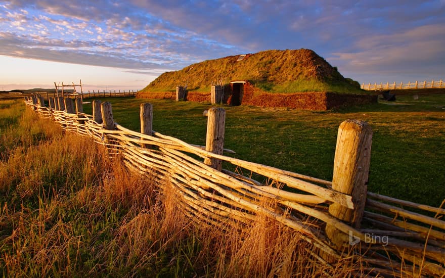 For Leif Erikson Day, a Norse building at L'Anse aux Meadows National Historic Site in Newfoundland, Canada