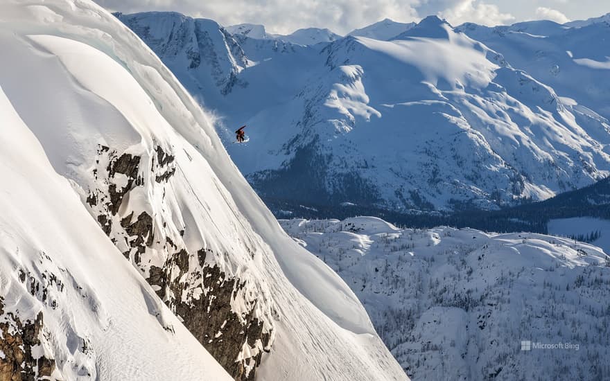 A snowboarder in Pemberton, B.C.