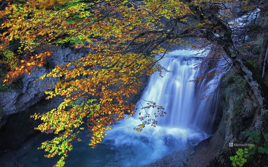 Waterfall on the Rio Arazas in Ordesa y Monte Perdido National Park, Pyrenees, Spain