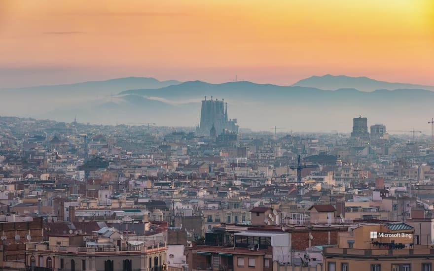 Sunrise in Barcelona, Spain