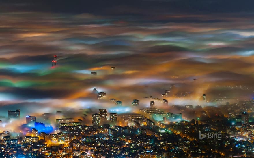 Fog over Sofia, Bulgaria